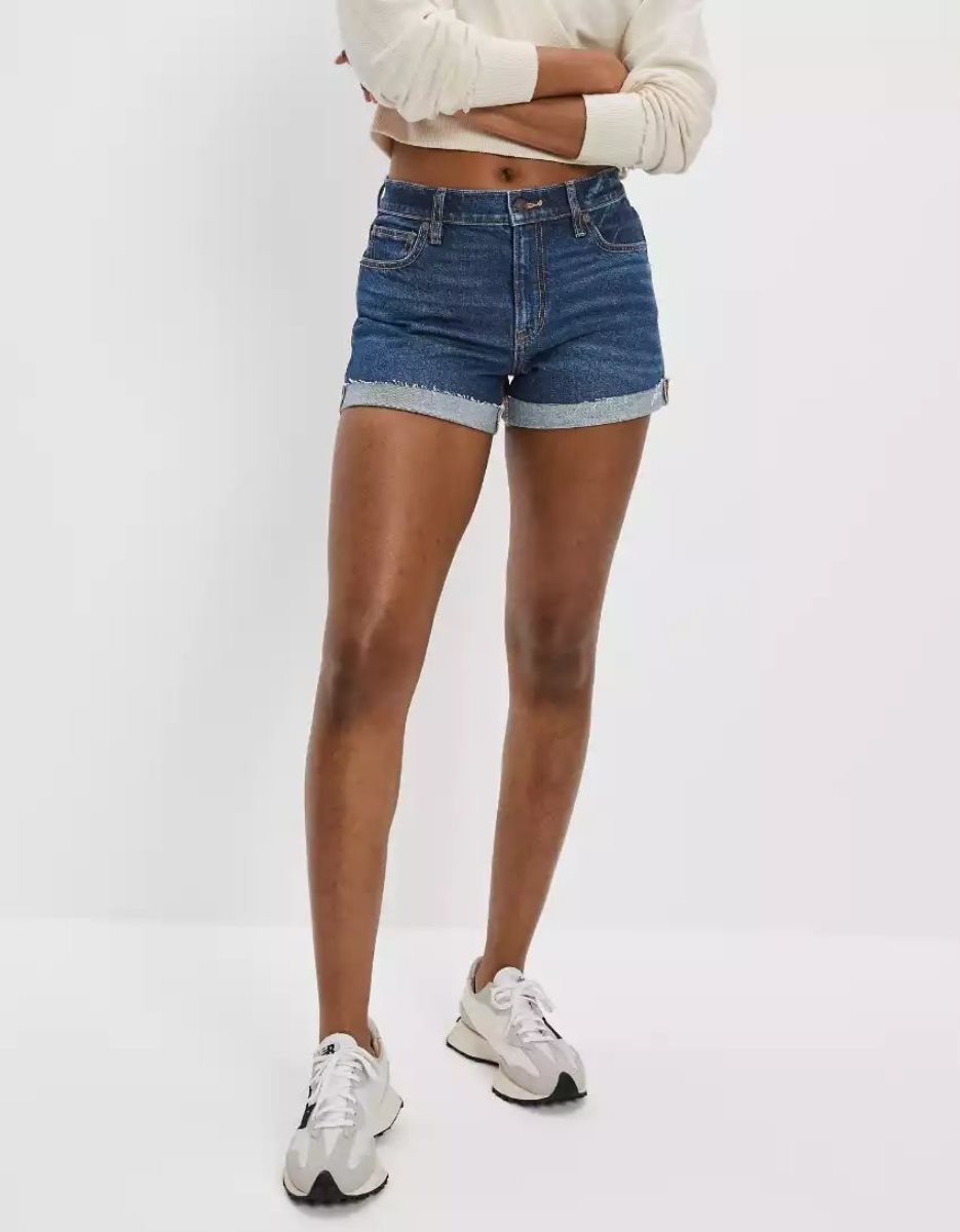 Shorts American Eagle AE Strigid Denim '90s Boyfriend Indigo Foncé Femme | ZPW-33705920